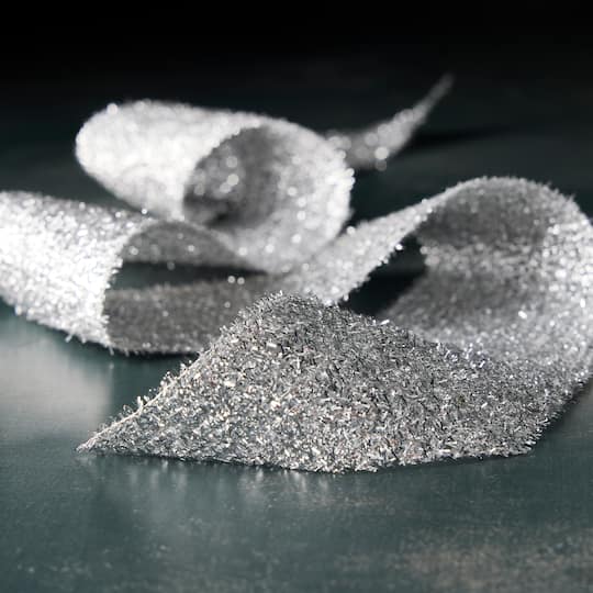 2.5" x 3yd. Woven Metallic Silver Ribbon by Celebrate It™ Classic